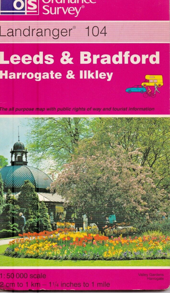 Leeds and Bradford – Harrogate and Ilkley by Ordnance Survey (Sheet map, 1998)
