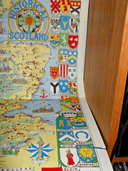 SCOTLAND HISTORICAL MAP – BARTHOLOMEW – 39″X26″ – INC. COATS OF ARMS, FIGURES…