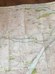 Ben Nevis And Fort William Ordnance Survey Map 1947 Version One Inch Map Cloth