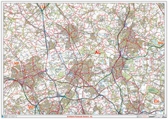 (G61) Map of St. Albans AL Postcode Sectors, Poster of St. Albans Postcodes