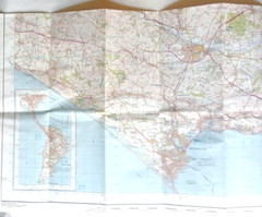 5 x assorted Dorset Ordnance Survey Geographia maps Dorchester & Bournemouth