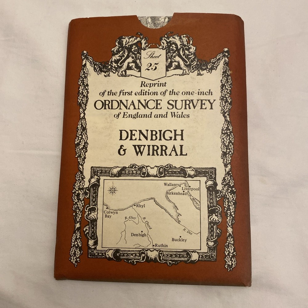 Denbigh & Wirral Sheet 25 Reprint of 1st Ed 1 inch Ordnance Survey Map