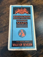 Vintage Bartholomew Half Inch Contoured Map Vale of Severn Sheet 18