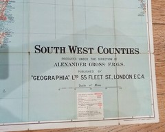 Geographia Road Map Of The SOUTH-WESTERN COUNTIES Revised 1921
