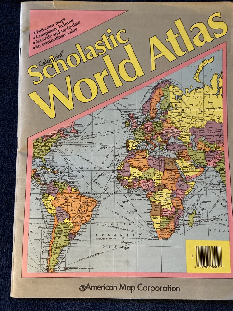 Scholastic World Atlas Paperback American Map Corporation 1994