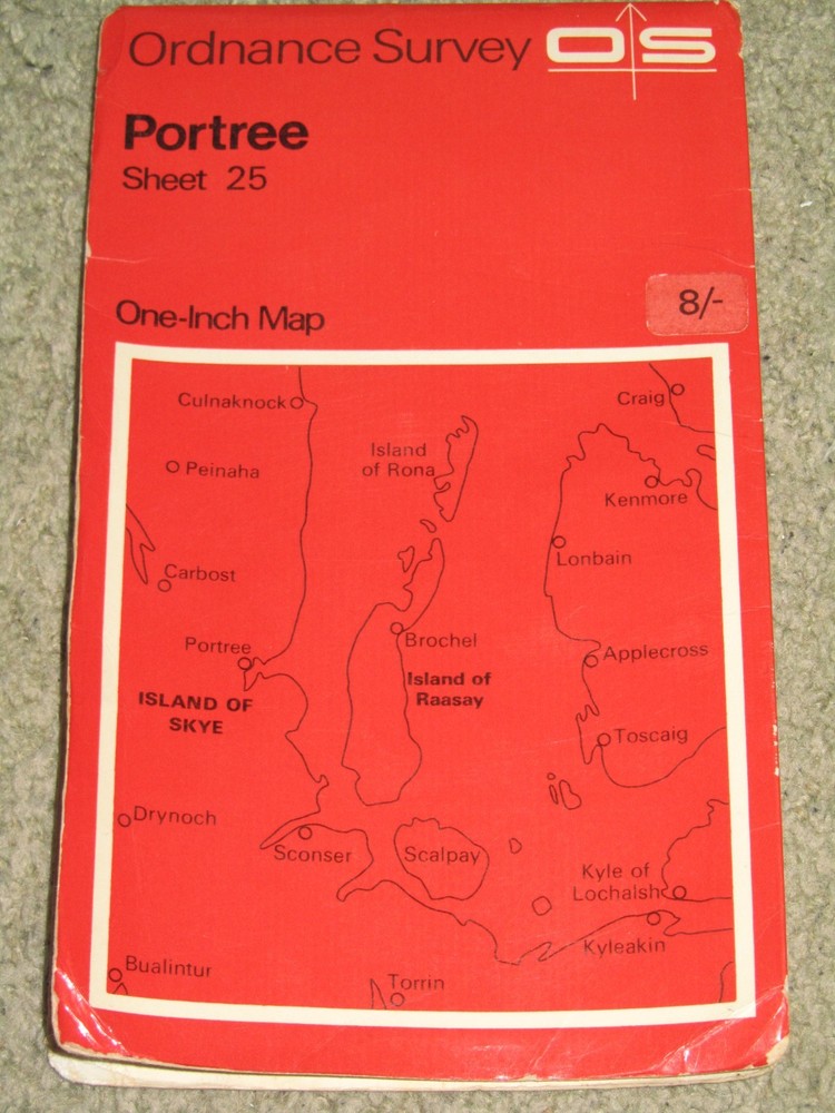 OS Ordnance Survey 1″ One Inch Red maps – assorted editions 1963-1970, good cond