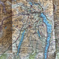ENGLISH LAKES Bartholomew Revised Contoured Half Inch Map sheet 34 Paper 1959