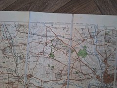 Vintage Sefton Praed Cloth Backed Folding Map Of Northampton Bedford