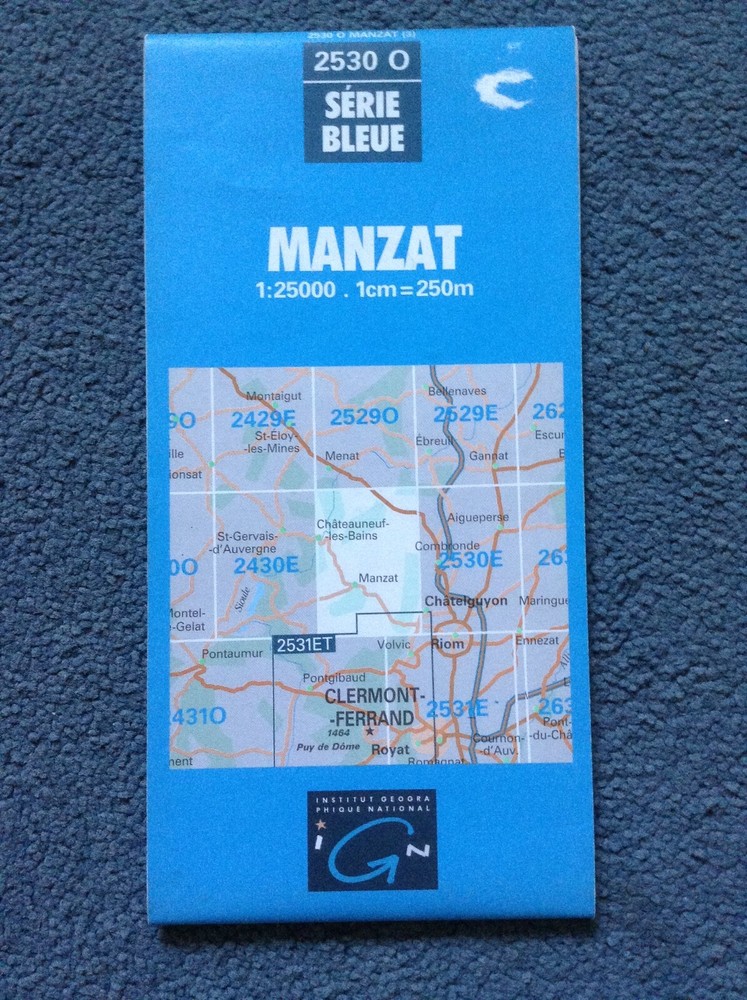 IGN Map No. 2530 O – MANZAT – With Free Post