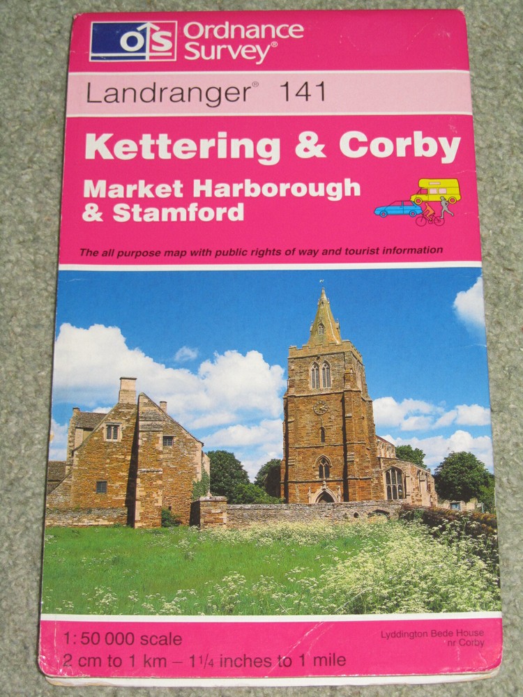 OS Ordnance Survey Landranger Map Sheet 141 Kettering & Corby – 2000