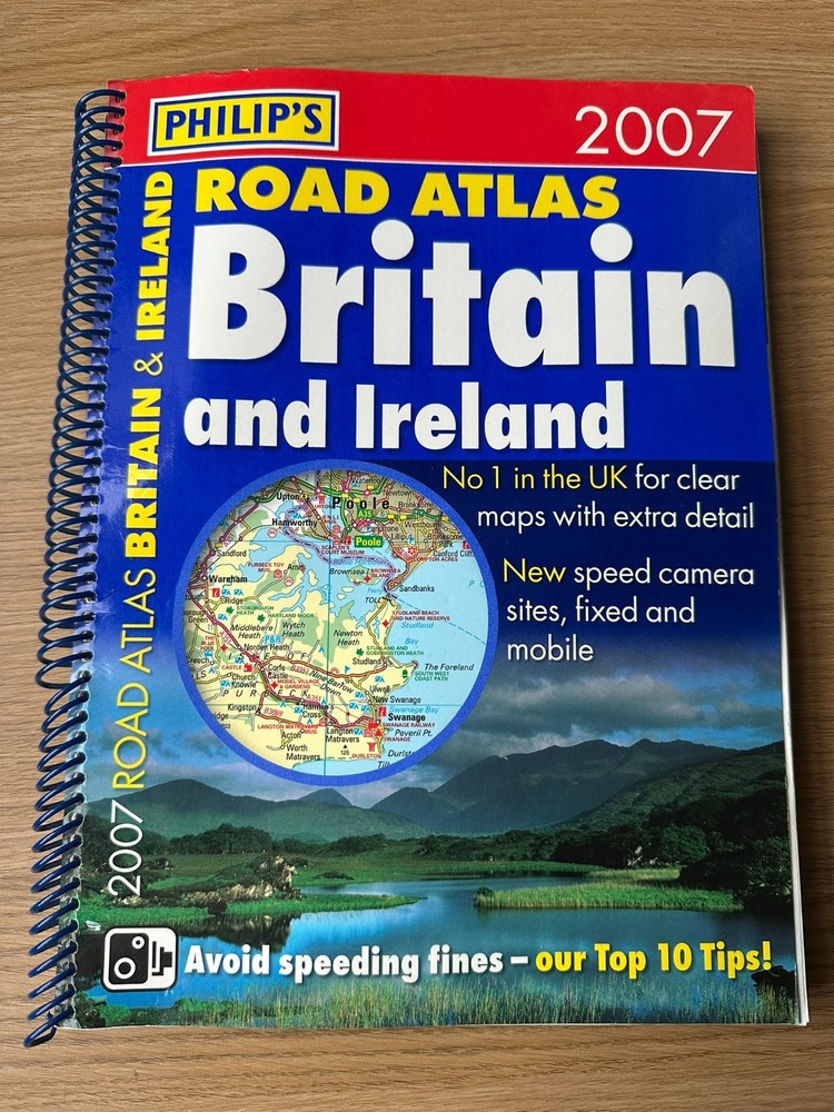 Philip’s Road Atlas Britain and Ireland 2007 A4, Philip’s Maps, Good Condition,