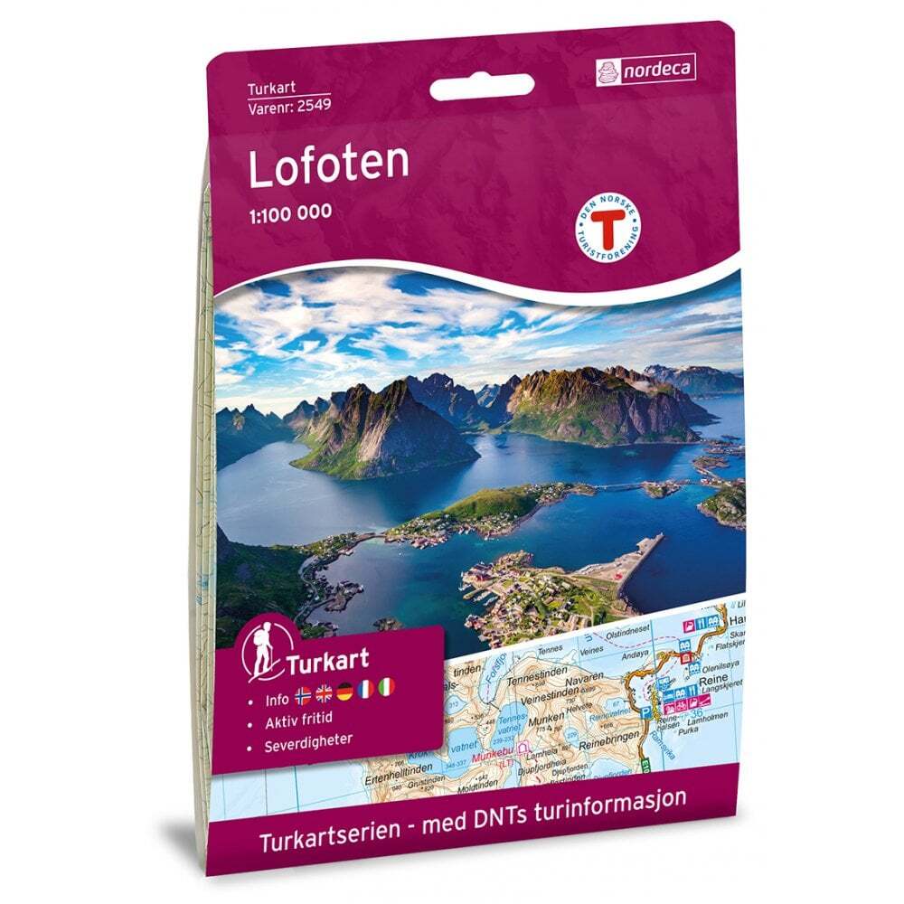 Norway Lofoten Tourist Map 2549 hiking walking skiing climbing cycling