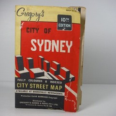 Rare Gregory’s City of Sydney Street Map Vintage 10th edition Clive Barrass