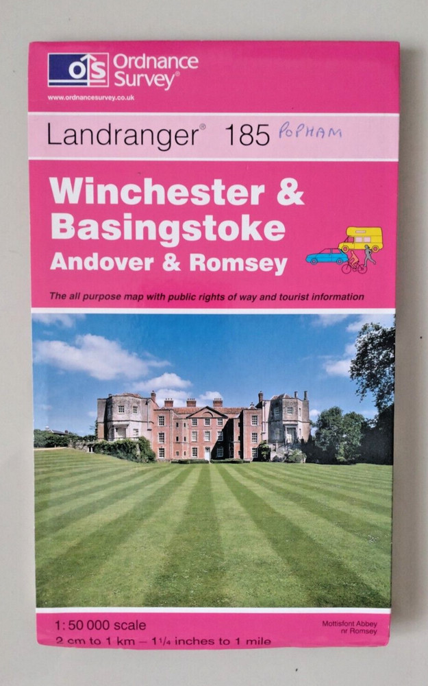 Winchester & Basingstoke OS Ordnance Survey Sheet 185 Landranger 1:50 000 2000