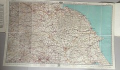 Vintage Bartholomews Quarter Inch Cloth Map, Sheet 11, York-Darlington, 1940’s