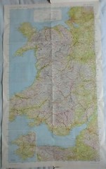 Vintage Bartholomew’s RAC Motoring Map of Wales dated 1965