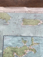 Vintage Eastern Caribbean Yachting Charts With Annotations Of A Voyage