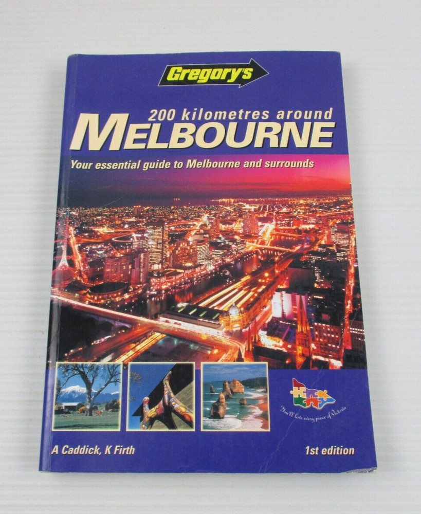 Gregorys 200kms Around Melbourne – A Caddick & K Firth 1st Edition Map