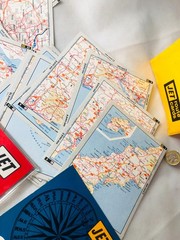 Map Jet Route Cards Gazetteer Vintage ra