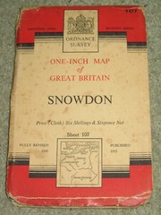 OS Ordnance Survey 1″ Seventh Series 107 Snowdon – 1953 edition on cloth