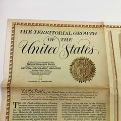 National Geographic Map The Territorial Growth of the United States 1987 Vintage