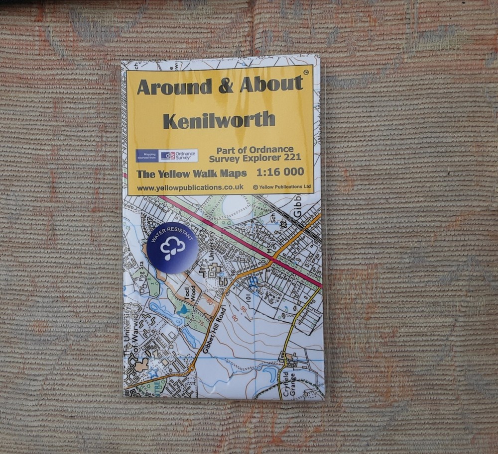 ‘AROUND AND ABOUT’ WALKS MAP -KENILWORTH – THE YELLOW MAP WALKS – 1:16,000