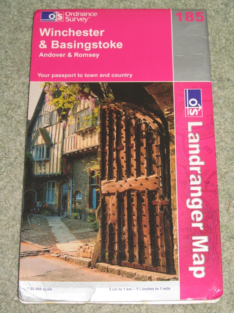 OS Ordnance Survey Landranger Map Sheet 185 Winchester & Basingstoke – 2002