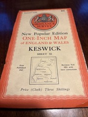 1947 Ordnance Survey Keswick Sheet 82 One Inch Map Lake District