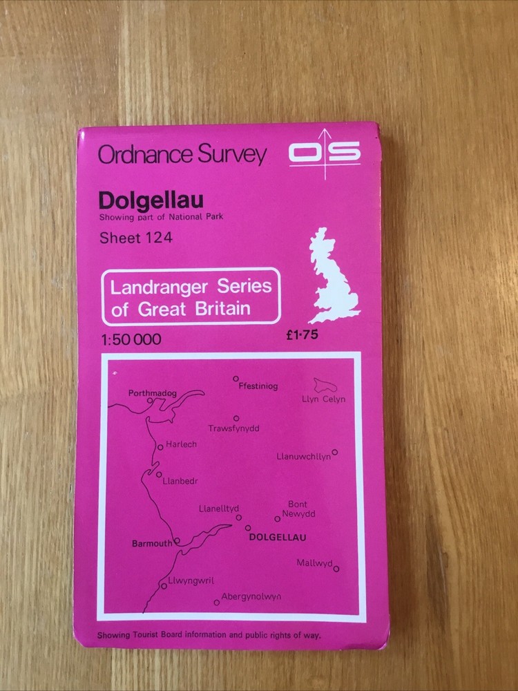 1974 Ordnance Survey Landranger Map 124 Dolgellau (incl Ffestiniog & Barmouth )