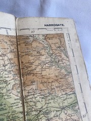 Vintage John Bartholomew Tourist & Cycling Map Mounted On Cloth Harrogate Dales