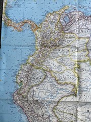 National Geographic Magazine 1964 Paper Map Northwestern South America Vintage