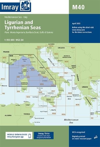Imray M Series M40 Ligurian and Tyrrhenian Seas (Map)