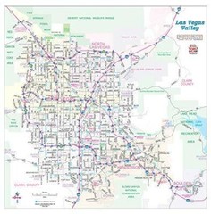 Las Vegas Valley Arterial Streets Wall Map Dry Erase Laminated