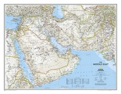 AFGHANISTAN, PAKISTAN, AND THE MIDDLE EAST WALL MAP By National Geographic Maps