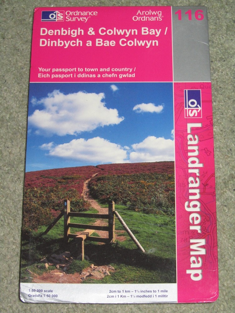 OS Ordnance Survey Landranger Map Sheet 116 Denbigh & Colwyn Bay – 2002