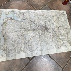 Vintage Survey of Great Britain “One Inch” Map – Glasgow – c1925