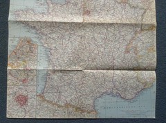 Vintage National Geographic Map FRANCE, BELGIUM, NETHERLANDS 1960 – Unmarked