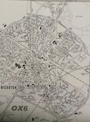 BANBURY BRACKLEY BICESTER stree map fold out black/white
