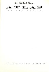 The New York Times Atlas of the World, FOURTH Revised Concise Edition