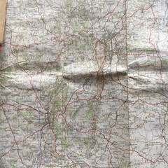 Vintage 1953 Ordnance Survey Cloth Backed Map Gloucester & Malvern
