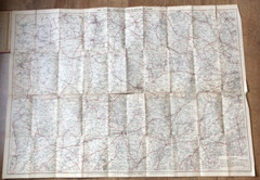 Bacon’s motoring & cycling road map, Reading, early 1900s vintage, imperfect