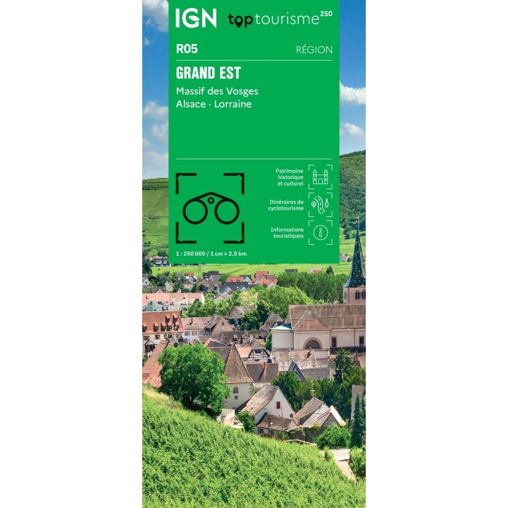 Grand Est, Massif des Vosges, Alsace, Lorraine – IGN regional road map NR05