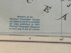 Far East National Geographic paper map, 1952 vintage