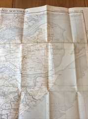 1936 Ordnance Survey One Inch Fifth Edition Cloth Map 108 Chelmsford & Southend