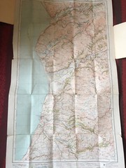 ORDNANCE SURVEY CONTOUR ROAD MAP OF BARMOUTH & ABERYSTWYTH SHEET 68 c1933 VG Cdt