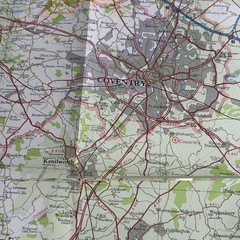 Birmingham Northampton Coventry – Bartholomew National Series Map No 19 – 1975