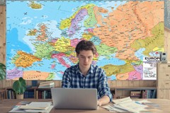 Map Of The Europe Political Print Poster Education Travel Mural Wall Chart A1 A2