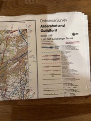 Aldershot and Guildford – OS Landranger 186 – Fold Out Map