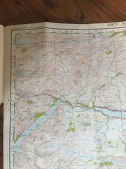 Ben Nevis And Fort William Ordnance Survey Map 1947 Version One Inch Map Cloth