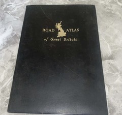 Road Atlas Of GB John Bartholomew and Son Hardback Black Leatherbound Style 1970